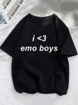 Mood Harajuku Armastus Emo Poisid T&uuml;drukud Print naiste T-s&auml;rk L&uuml;hikeste varrukatega Kaelus Naiste Ts&auml;rk Naiste T-s&auml;rk Top Riided Camisetas L