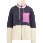 Adidas Originals L&uuml;hike Sherpa Jakk Kontrastpaneelide Disaini ja Seisva Kraega Naiste &Uuml;ler&otilde;ivad Mitmev&auml;rviline HR3455 M