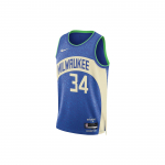 Nike NBA Milwaukee Bucks Giannis Antetokounmpo City Edition 23/24 Swingman S&auml;rk Mitmev&auml;rviline Meeste Streetwear DX8509-407 L
