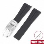 Kummist kellarihm sobib mudelile Omega x Swatch Moonswatch 20mm roostevabast terasest kokkupandav pandlaga meeste naiste kumer asendusrihm Rolexi jaoks 20mm