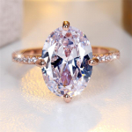 1 tk roos kuldne suur ovaalne l&otilde;igatud valge kivi CZ k&uuml;&uuml;nis s&otilde;rmused pulmapael Ehted s&otilde;brap&auml;eva kingitused 9