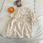 Kawaii pidžaamad t&uuml;drukutele suvised &otilde;hukesed l&uuml;hikeste varrukatega uus armas &uuml;hiselamu kaheosaline komplekt suvep&uuml;ksid Young Grili vaba aja koduriided M beež