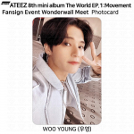 ATEEZ 8. minialbum The World EP.1 Movement Fan Sign S&uuml;ndmuse fotokaart EL WW MS Wooyoung - Wonderwall B