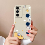 Kaas Samsung A15 A35 S24 Ultra A55 S24+ &uuml;mbristele Armsad astronauti mustriga &uuml;lip&otilde;rutuskindlad vedelad pehmed silikoonist telefonikotid Galaxy M15 F15 5G Capas jaoks Samsung A15