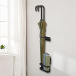 Seinale riputatav vihmavarjualus, t&uuml;hjendusriiul, reguleeritav hoiurest must