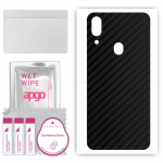 apgo Protective Skin Sticker for the back compatible with Umidigi One Pro, Wrap Film, Foil, Vinyl - Pattern Carbon Black