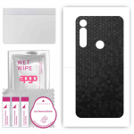 apgo Protective Skin Sticker for the back compatible with Motorola Moto G Power, Wrap Film, Foil, Vinyl - Pattern Black Honeycomb
