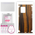 apgo Protective Skin Sticker for the back+sides compatible with Realme 9 Pro Plus, Full Wrap Film, Foil, Vinyl - Pattern Tigerwood