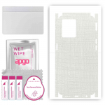 apgo Protective Skin Sticker for the back+sides compatible with Oppo F21 Pro 4G, Full Wrap Film, Foil, Vinyl - Pattern White Fabric