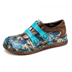 Naiste Segav&auml;rvilised Naiste Retro etnilises stiilis vabaajajalatsid Pehmed naiste lapilised jalatsid 36 sinine