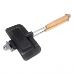 Vastupidav pannkoogivalmistaja pann ergonoomilise k&auml;epidemega puhta toidu valmistamine must