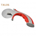 Suure pitsal&otilde;ikuri rattaga roostevabast terasest teraga s&otilde;rmekaitse mugava k&auml;epidemega, esmaklassilise disainiga mitmek&uuml;lgne viilutaja pitsa-k&ouml;&ouml;giviljade v&otilde;ileibade jaoks hall/punane