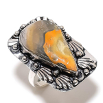Natural Jasper Gemstone Handmade 925 Sterling Silver Jewelry Ring Size 9 g6u07