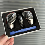 Kroomitud matt nahast k&auml;igukangi nupu k&uuml;ljekattega DSG embleem VW Golf 6 7 R GTI Passat B7 B8 CC R20 Jetta MK6 jaoks punane