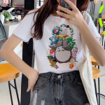 Kawaii Totoro Harajuku naiste T-s&auml;rk Stuudio Ghibli Armas koomiksi T-s&auml;rk Ullzang 90ndate naljakas s&auml;rk S valge