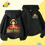 Anime One Piece laste lukuga kapuutsiga pusa, koomiksiprindiga s&uuml;gis-talvine pikkade varrukatega kapuutsiga dressipluus, vabaaja topp poistele ja t&uuml;drukutele S