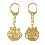 Norwich Terrier - Gilded key ring with dog in gift box, handbag decoration, luxury accessory by Art-Dog brand