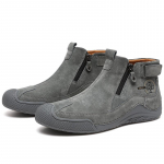 K&auml;sitsi valmistatud l&otilde;hestatud nahast saapad Meeste jalan&otilde;ud Mugavad poolsaapad meestele vabaajajalatsid Suure suurusega t&ouml;&ouml;riistakingad 44 hall v&auml;rv