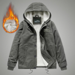 Winter Cotton-padded Men's Casual Lamb Wool Cotton-padded Jacket Large Size Velvet Middle-aged and Young People Hooded Cotton-padded Clothes Retro M khaki
