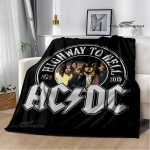 Rockb&auml;nd AC/DC retrotr&uuml;kiga flanellist soe pleed piknikutekk voodikate viskepleed voodipesu S&uuml;nnip&auml;evakink 40x50in