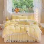 Pestud puuvillane neljaosaline komplekt Princess Wind pits voodi seelik tekk kattelina &uuml;hev&auml;rviline poleeritud voodipesu 1.5m bed