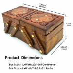 K&auml;sitsi valmistatud puidust ehtekarp kaheksanurkne k&auml;sitsi valmistatud elevandiluust inkrustatsioon