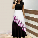 Naiste suvemood vabaaja tr&uuml;kiga &uuml;mara kaelusega l&uuml;hikeste varrukatega kleit L roosa