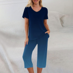 2-osalised komplektid naistele suvine l&uuml;hikeste varrukatega topp ja taskutega p&uuml;ksid. Pehmed treeningkomplektid XXXL