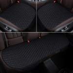 K&otilde;ikide hooaegade libisemiskindlad linasest autoistmekatted - 3/5/11 tk komplekt seljatoega, Olulised auto siseaksessuaarid, T&auml;iuslik p&uuml;hadekingitus 3 Pcs/Set must