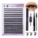 &Uuml;he ripsmepikendus DIY segmenteeritud ripsmed, paksud D Curve kunstripsmed silmameigi jaoks 280pcs set must