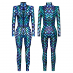 Naiste kogu kehaga &uuml;likond, Cosplay merineitsi kost&uuml;&uuml;m, pikkade varrukatega kombinesoon, pidulik trikoo &uuml;hes t&uuml;kis Body S