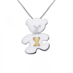 LEA &; ARTHUR - Laste ripatsi motiiv (KARUPOEG) H&otilde;bedane 925 tuhandeid roodiumiga kaetud ja; (Kiri) Kollase kullaga kaetud