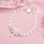 925 Sterling H&otilde;be Puu S&uuml;da Keti K&auml;ev&otilde;ru Mood Pulmaehted 20CM