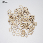 10-50mm Hollow Out Love Wooden Chips Ornaments Heart Wooden Natural Laser Cut Craft for Wedding Valentine's day Table Scatter
