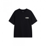 Li Ning hingav &uuml;mmargune kaelus, tr&uuml;kiga moodne l&uuml;hikeste varrukatega kultuuris&auml;rk Meeste topsid, must AHSU301-4 S