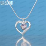 925 h&otilde;bedast s&uuml;damekujuline tsirkoonist ripats kaelakee Moodsad pulmaehted S-40CM