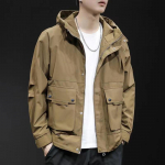 Kapuutsiga lahtine jakk meeste kevad-s&uuml;gis mitmetaskuline suur suurus vabaaja jakk meeste kevad uus stiil M