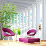 3d Stereo Sinine Taevas Roheline Puu Ruumilaienduse Seinamaaling Tapeet Elutuba TV Diivan Taust Seinapaber Seinale 200 cm(W) x 140 cm(H)