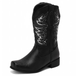 Fashion Plus Size Naiste s&auml;&auml;re keskosa saapad Talvised Mugavad Tikand Must Kauboi Western Boot Suured Jalatsid Kingad Daami Suur Suurus 45 50 34 must