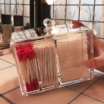 L&auml;bipaistev akr&uuml;&uuml;lpuuvillane hoiukarp vatitikuga karp t&ouml;&ouml;laua tualettlaud kosmeetika tolmukindel hoiukarbi korraldaja puhas