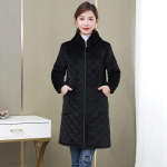 Naiste t&ouml;&ouml;kombinesoon talvel pluss sametist paksendatud kapuutsiga polsterdatud jope keskmise pikkusega soe kaitseriietus pealisjakk XXXXL must