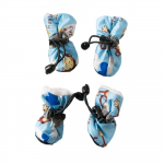 4tk/komplekt Soe Koer V&auml;lis Libisemiskindlad Vihmasaapad Pehme p&otilde;hjaga Reguleeritav Koer Talvise Soojad Saapad Koera Sokid Jalatsid Pol&uuml;ester/Samet 1 roosa