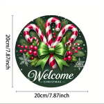 Charming Welcome Candy Cane metallist seinakunst &ndash; sobib suurep&auml;raselt v&auml;lisukse ja aia kaunistamiseks, vintage stiilis sepistatud silt must