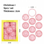 9 tk 3D j&otilde;uluk&uuml;psise l&otilde;ikurid k&uuml;psisevorm J&otilde;uluvana lumememm puu p&otilde;der k&uuml;psisevormi tempel j&otilde;ulude uusaasta peokaunistus k&uuml;psetust&ouml;&ouml;riistad