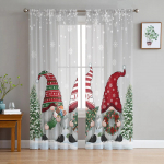 J&otilde;ulutuba J&otilde;ulupuu kamin T&uuml;ll l&auml;bipaistvad aknakardinad elutuppa Magamistoa Moodsad Voile Organza kardinad kardinad W135 x H115cm x1&Rod Pocket