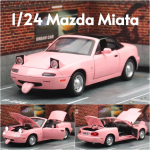 Uus 1/24 Mazda Miata MX5 Kabriolett Sportauto M&auml;nguauto Mudel Valatud Sulamist Metallist Miniatuurne S&otilde;idukimudel Heli ja Valgusega Kollektsiooni Kingitus Poistele roosa