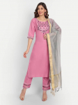 India Naiste Disainer Kurta P&uuml;kside ja Dupattaga Komplekt Pakistani Bollywoodi &Uuml;laosa Tuunika Salwar &Uuml;likond Kurti S roosa