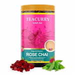 TEACURRY Roosi Chai (100 grammi, 50 tassi) - Roosi Chai immuunsuse ja naha s&auml;ra jaoks - 100% loodusliku maitsega tee ehtsa roosiga | V&auml;rskendav