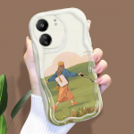 Armas koomiksimustriga kreemja tekstuuriga korpus, lainelise servaga pehme silikoonkaanega telefoni&uuml;mbris Xiaomi Redmi jaoks Redmi Note 11E Pro puhas