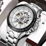 Meeste t&auml;isautomaatne &otilde;&otilde;nes mehaaniline k&auml;ekell veekindel helendav teemantkell Euroopa ja Ameerika stiilis meeste t&auml;isautomaatne mehaaniline k&auml;ekell valge/h&otilde;be